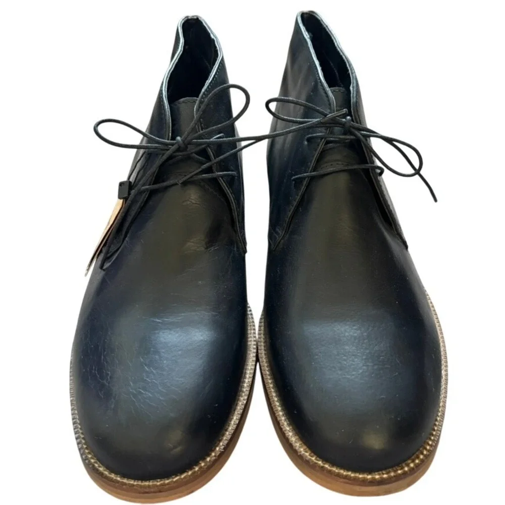 NWT Crevo Dorville Chukka Boots Sz 12 Black Leather Office Business Casual‎